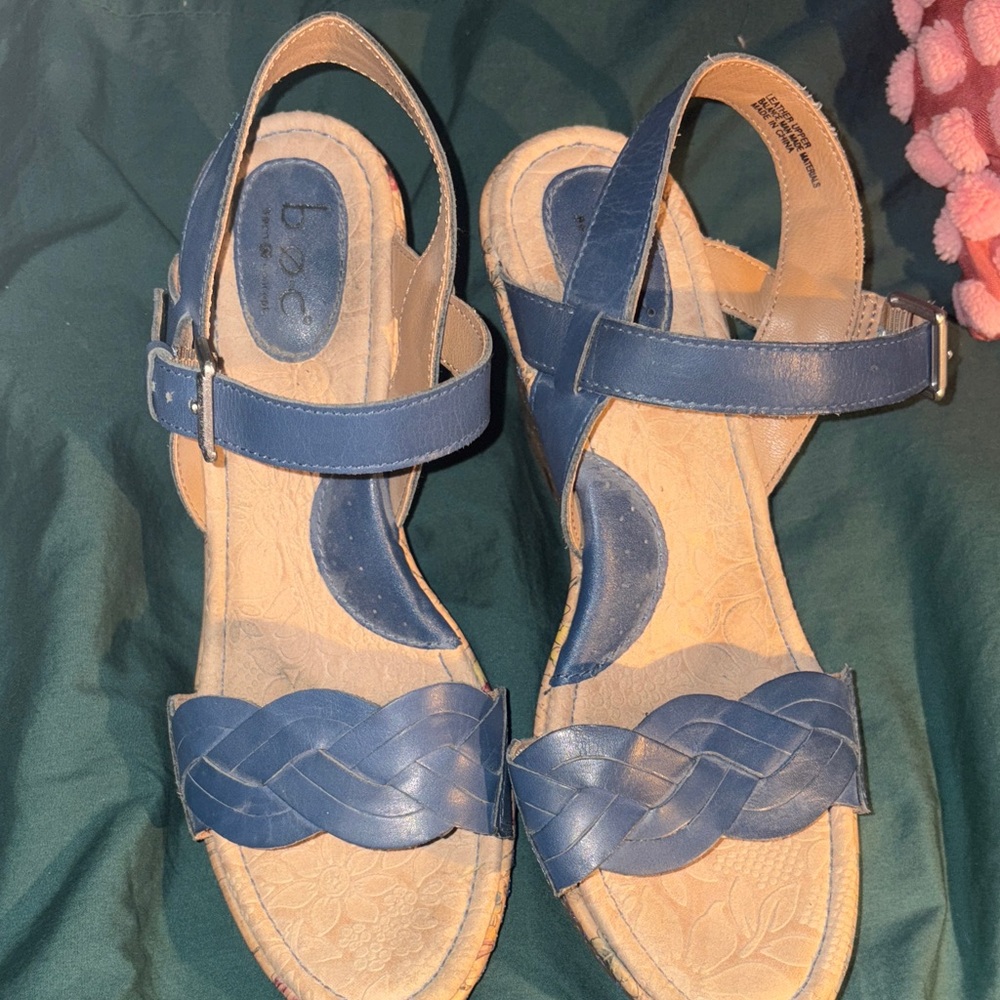 BOC Blue Braided Strap Sandals